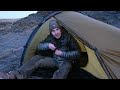Cliff Camping in Heavy Rain & High Winds with the Hilleberg Enan - Surprise Storm -Jetboil cooking