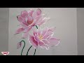 Pink flowers painting| How To Paint Flowers| #flowerspainting #acrylicpainting