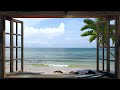 4K Video Window with Calming Scenery - Palm Trees, Ocean Sounds, White Noise