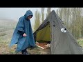 -58° Solo Camping 3 Days Solo Winter Camping Adventure in the Snowstorm, Bushcraft Survival Shelter