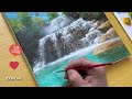 How to Draw a Cool Waterfall / Acrylic Painting for Beginners