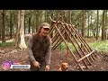 NEW BUILD: Building a Woodland Viking House Bushcraft Shelter with my Dog | Hand Tools | Axe | Ep.1