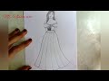 How to draw a girl in beautiful dress // easy girl drawing-step by step #drawing #art