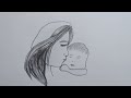 mom and son beautiful drawing | pencil drawing | YT 🎨