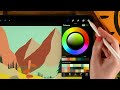 PROCREATE Easy Mountain Landscape Drawing - Step by Step Procreate Tutorial