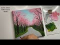 Cherry blossom painting/ acrylic painting tutorial/landscape painting tutorial/ pathway painting