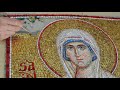 Making mosaic icon of Saint Martha