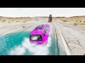 Flatbed Trailer Offroad Cars Transportation with Truck - Pothole vs Car #008 - BeamNG.Drive