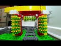 Lego Train Going Through house, Crossing Rivers, Exploring Kitchens, And Washing Trains