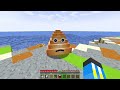 One Block Raft with POU AND POULINA FAMILY in Minecraft!