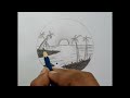 simple nature drawing in circle| YouTube| art 🎨| art with Pranali