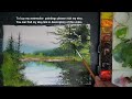 Waterolor painting landscape - Calm Lake