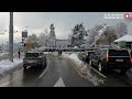 Driving in Zurich at winter time, after an heavy snowfall! Switzerland