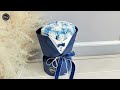 How to make Michigan Crushed Ice Blue Soap Rose Men shirt Bouquet | Father's Day Soap Rose Bouquet 👔