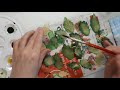 Вышивка лентами клубники Часть 3 Делаем и тонируем листья Ribbon embroidered strawberries DIY Part 3