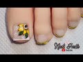 GIRASOL 🌻 DISEÑO DE UÑAS PIE GIRASOL | DECORACIÓN DE UÑAS FLOR AMARILLA | UÑAS SENCILLAS DECORADAS