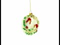 Birds on a Wreath - Blown Glass Christmas Ornament (CC-1310)