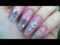 Acrylic Nails ~ Snow Angel Chunky Glitter Fade