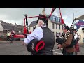 Scotland the Brave as Lathallan School Pipe Band march onto Johnshaven Harbour for 60th anniversary