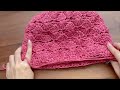 【100均毛糸】透け感のあるお花模様バッグの編み方。かぎ針編み Crochet Bag.