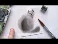 EASIEST cat you'll ever paint! » How to paint a cat for beginners STEP BY STEP watercolor wet in wet