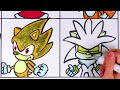How to draw Sonic the Hedgehog Characters- Silver Gold Amy Rose Tales and others- Glitter art