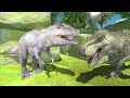 The epic journey of Speckles The Tarbosaurus & One-Eye T rex! - Animal Revolt Battle Simulator