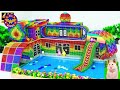 ASMR Video - Build Villa with Swimming Pool and Water Slide on the Rooftop using Magnetic Balls