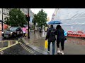 Heavy Rain and Thunderstorm hits Central | London Rain Walk - Rain ASMR [4k]