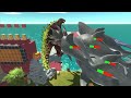 Aquatics Battle - The Bloop VS GHIDORAH + SPACEGODZILLA + HULK - Animal Revolt Battle Simulator