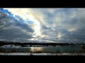 Relaxing Nature - Winter Clouds And Sunshine Over A Beautiful Lake