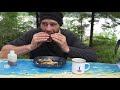 Solo Camping and Cooking in the Backcountry during a Rainstorm