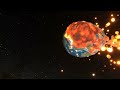 Earth-Martian collision run by SpaceSim (~1k particles, raymarching on)