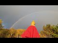 Double rainbow & geese with fall colors👍