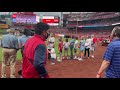 Brett and family first pitch @ Cardinals game