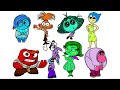 Inside Out 2 Coloring Book | How to COLOR Sadness Anger Nostalgia Bore Anxiety Envy Embarrassment