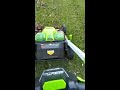 Greenworks mower vs leaves.