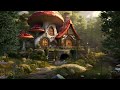 Spring Mushroom Cottage Ambience, Nature Sounds & Crickets to Read, Relax & Study, Background Noise