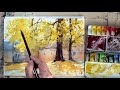 Watercolor landscape painting