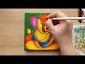 Lord Ganesha acrylic painting | How to paint Lord Ganesha on a canvas | Abstract art for beginners