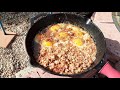 Cooking breakfast on my rocket stove