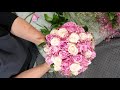 How to make mixed roses bridal bouquet on a bouquet holder