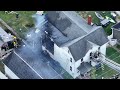 Aerial view of the July 4th  structure fires in Everett Pa