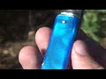 Italian Shell Puller (Blue Acrylic) Leverlock Switchblade