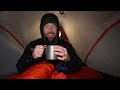WINTER CAMPING in SNOW and ICE RAIN