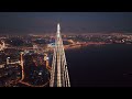 Lakhta Center 462 m. After sunset -- St. Petserburg [Drone 4K 60fps] Tallest building in Europe