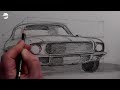 How to Draw a Realistic Car: Narrated for Beginners: Ford Mustang GT 1968 Bullitt