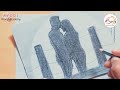 Valentines day couple drawing easy // how to draw romantic couple with pencil sketch drawing