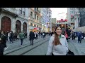 Nightlife in Istanbul ,taksim square,İstiklal street , walking tour 4k