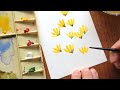 3 EASY beginner friendly watercolor flower doodles (2nd edition)